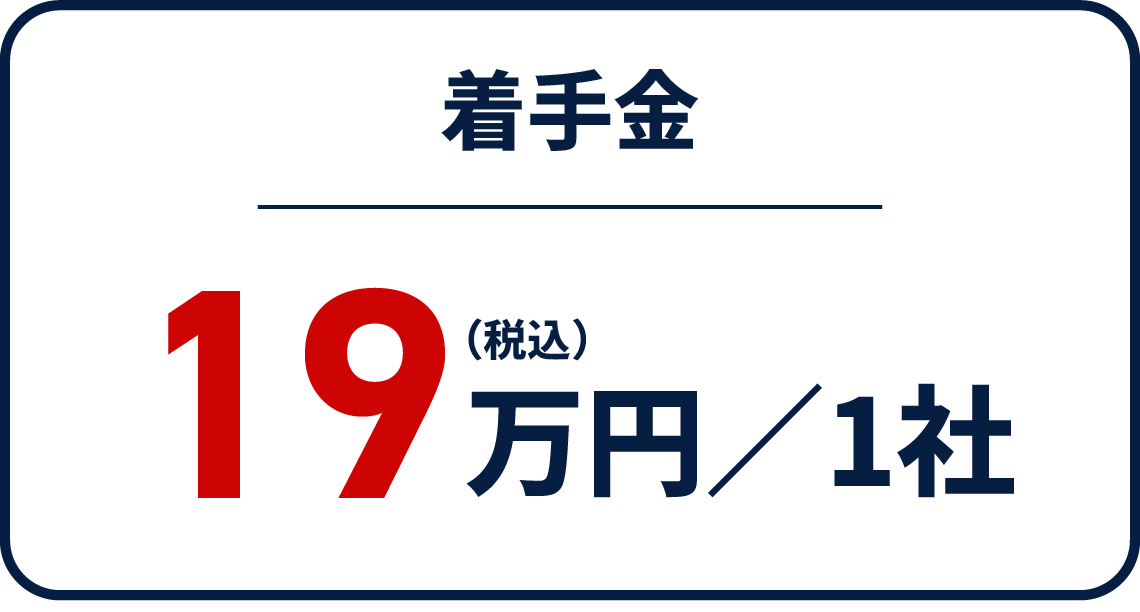 着手金19万円(税込)/1社
